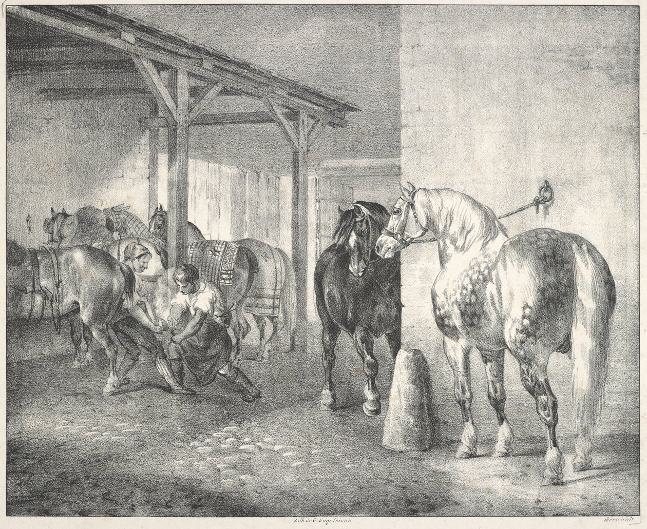 Hangar kowala (Warsztat kowalski) autorstwa Theodore Gericault
