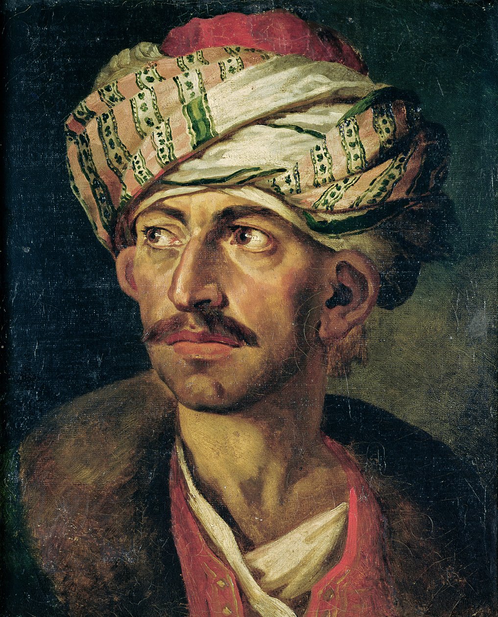Głowa orientalisty lub portret przypuszczalnie Mustafy, ok. 1819-21 autorstwa Theodore Gericault