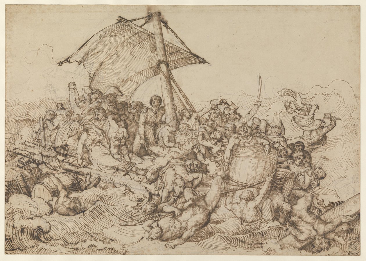 Tratwa z rozbitkami z fregaty „Médusa” autorstwa Theodore Gericault