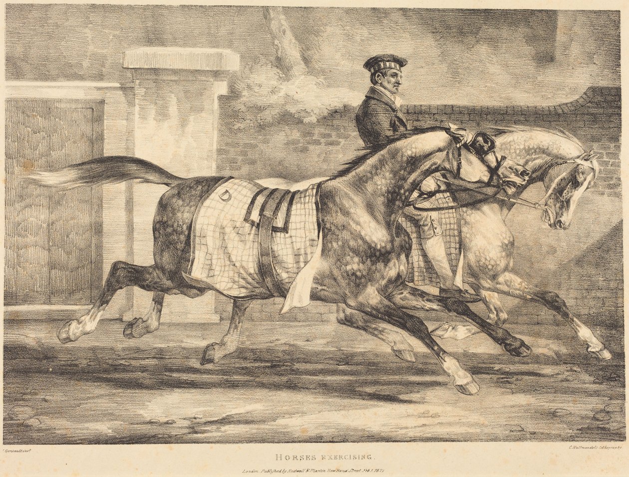 Trening koni autorstwa Theodore Gericault