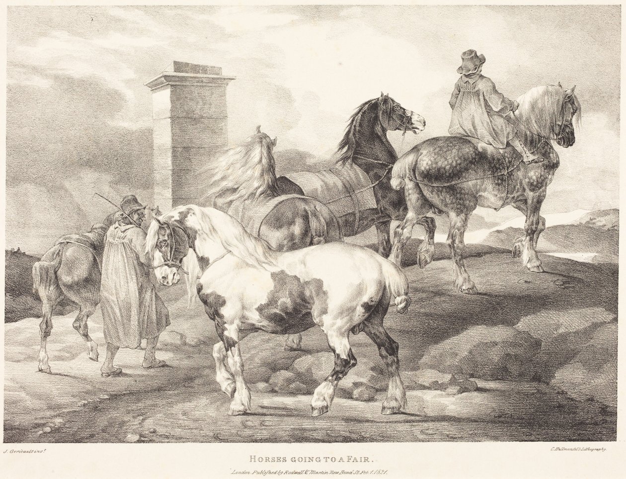 Konie w drodze na jarmark autorstwa Theodore Gericault