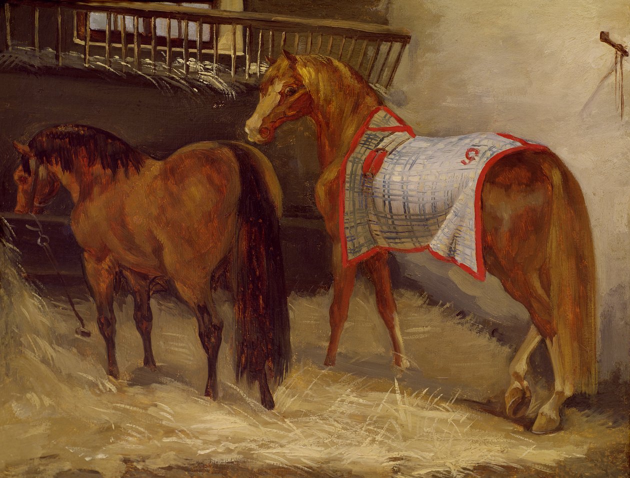 Konie w stajni autorstwa Theodore Gericault