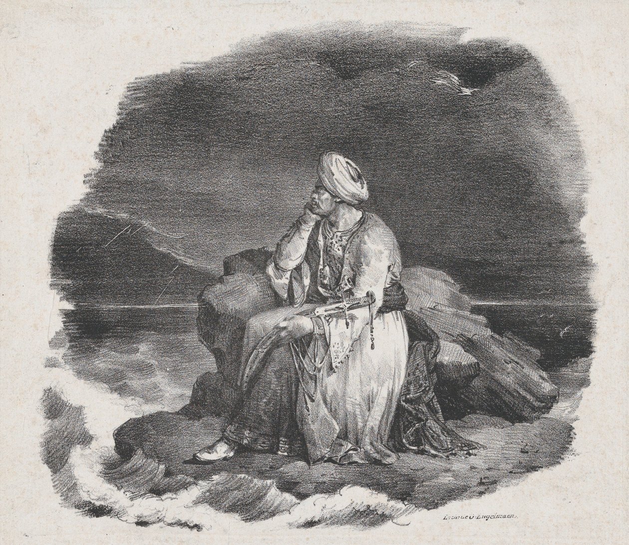 Śnię o niej w rozbijających się falach, 1818. autorstwa Theodore Gericault