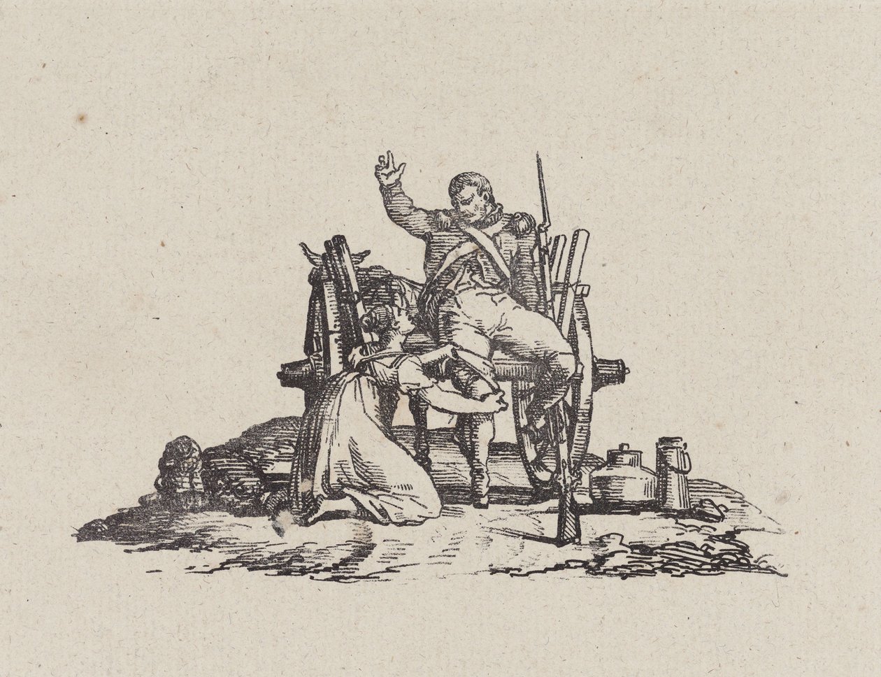 Mleczarka i weteran (The Milkmaid and the Veteran) autorstwa Theodore Gericault