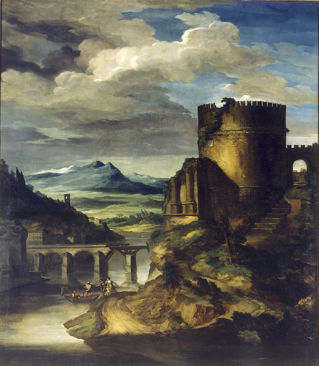 Krajobraz z grobowcem autorstwa Theodore Gericault