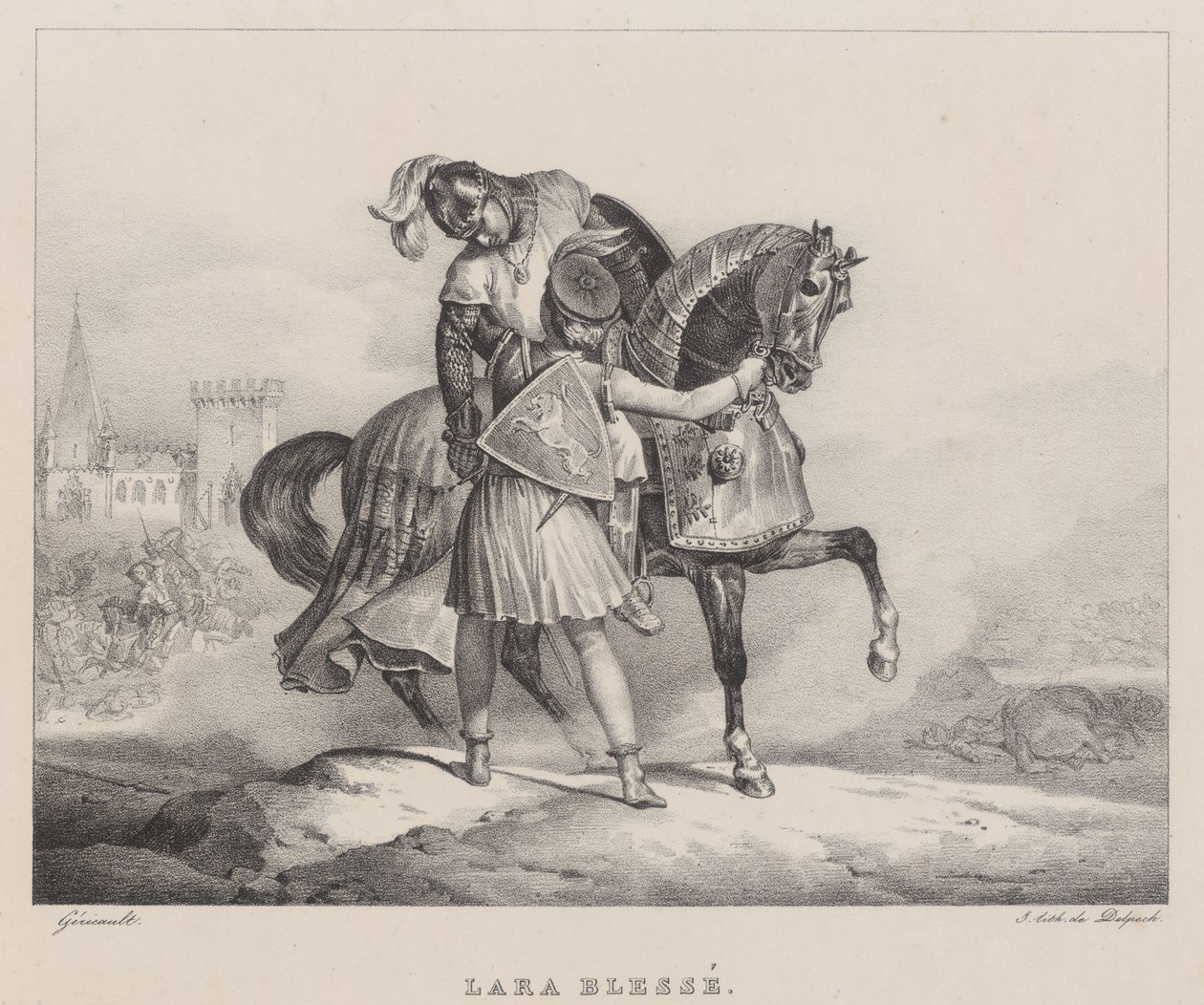 Lara ranna (Lara Wounded) autorstwa Theodore Gericault