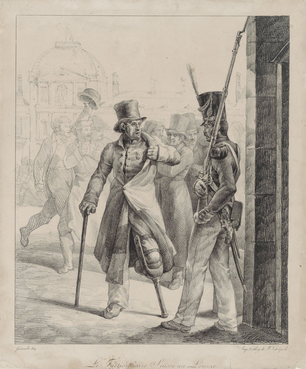 Szwajcarski strażnik w Luwrze (The Swiss Royal Guard Sentry at the Louvre) autorstwa Theodore Gericault