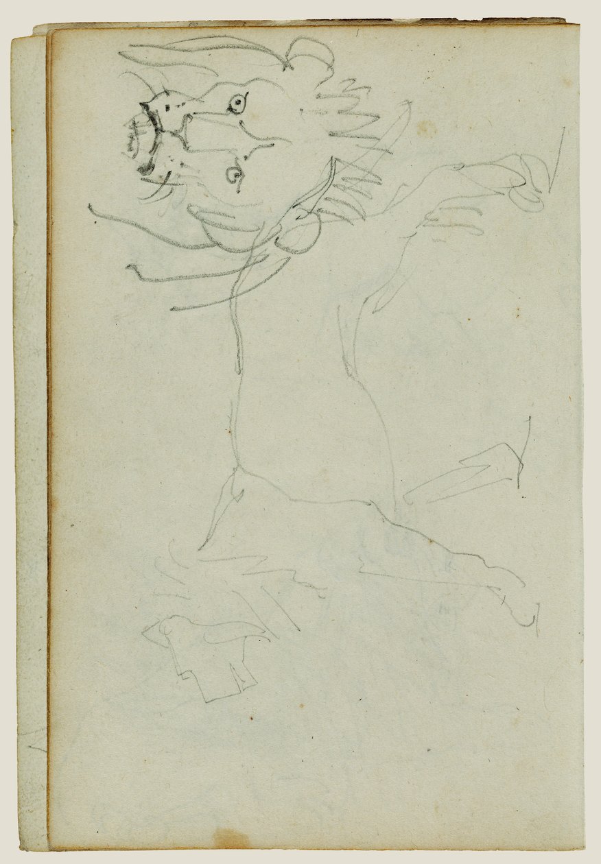 Idący lew, twarz lwa autorstwa Theodore Gericault