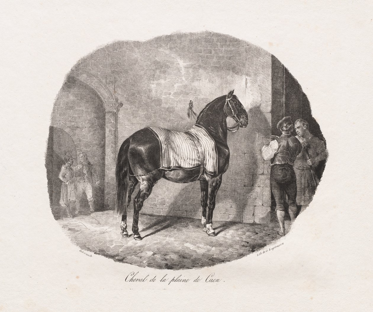 Studia litograficzne koni: Pl. 7, Koń z równiny Caen, 1822. autorstwa Theodore Gericault