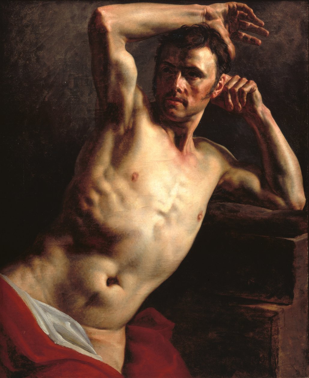Mężczyzna nago w połowie długości autorstwa Theodore Gericault