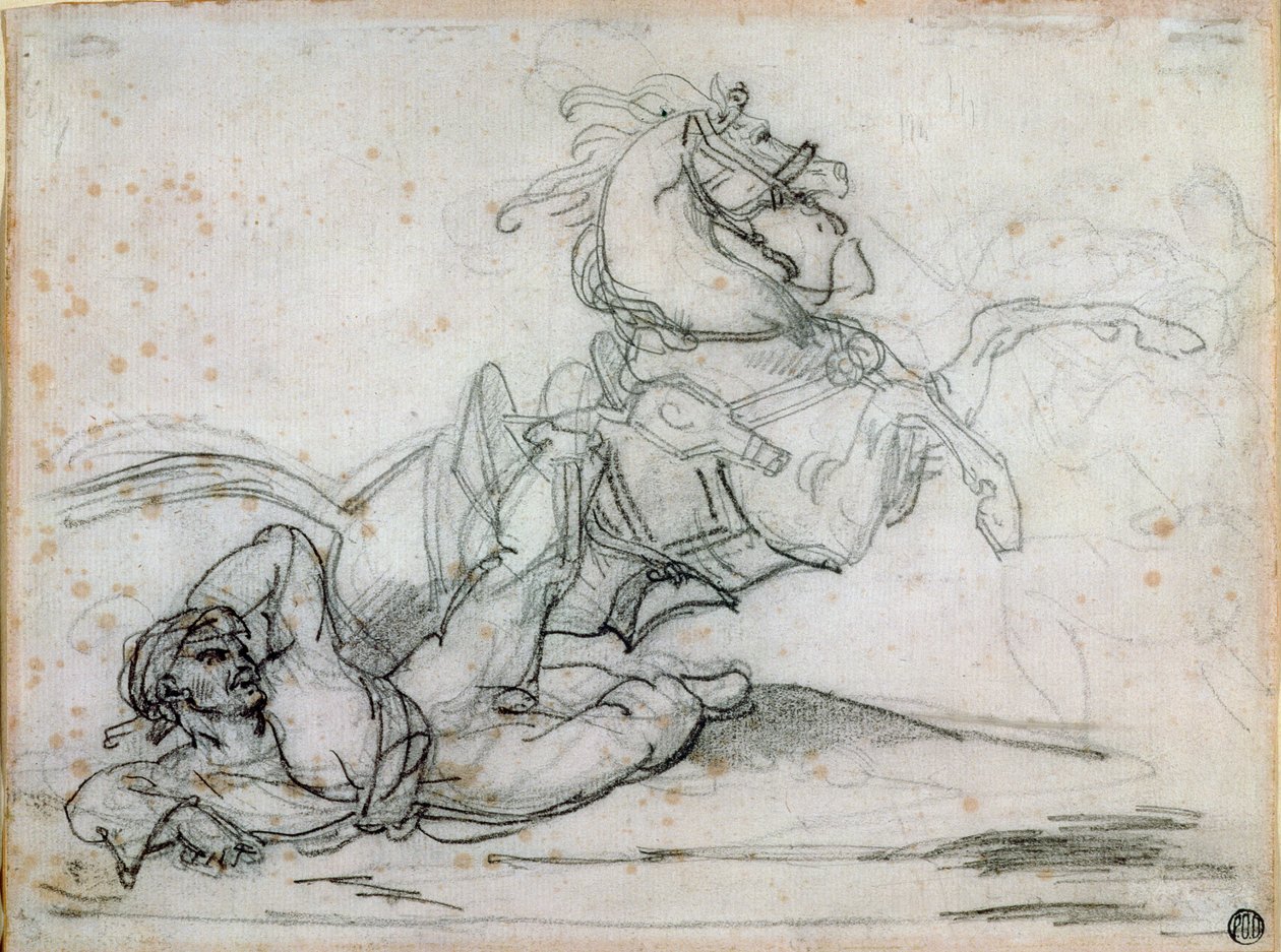 Mameluke spadający pod koniem autorstwa Theodore Gericault