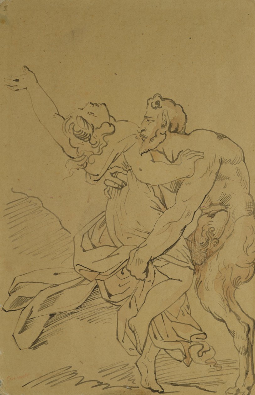 Nimfa i Satyr autorstwa Theodore Gericault