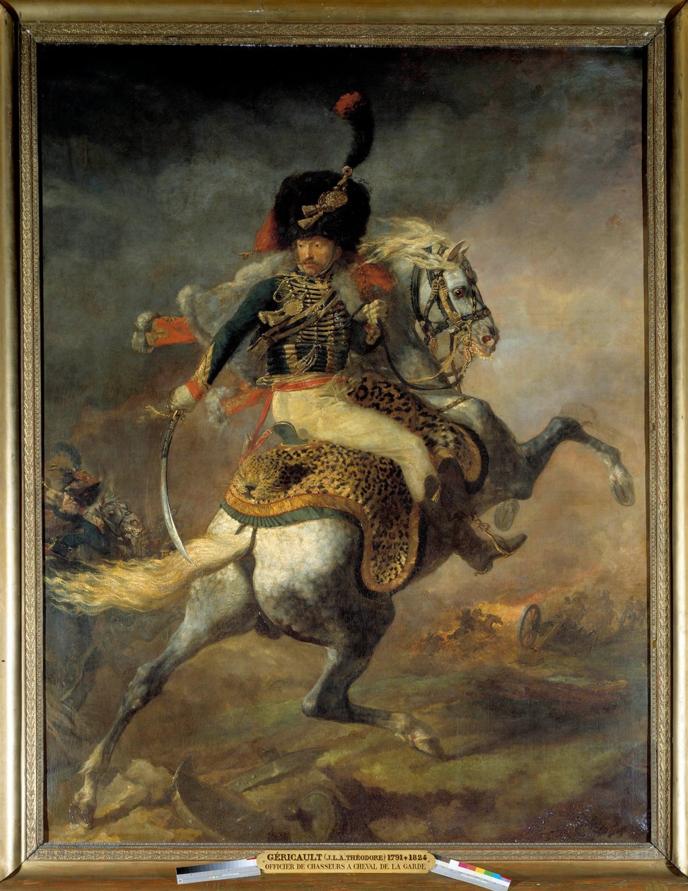 Oficer myśliwych na koniu szarży Gwardii Imperialnej Obraz Theodore Gericault (1791-1824) 1812 Nd. 3,49x2,66 m² autorstwa Theodore Gericault