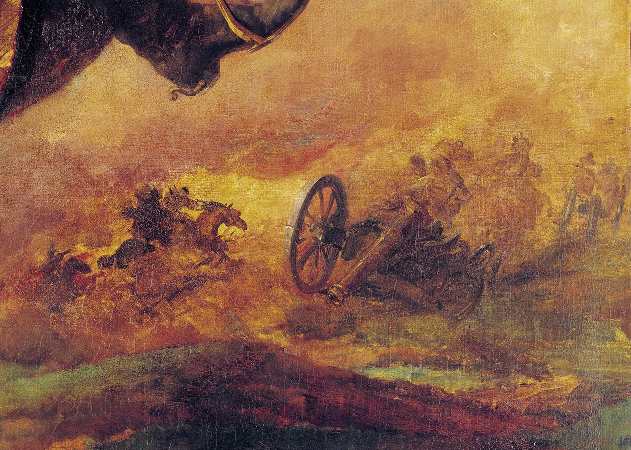 Oficer huzarów, fragment armaty po prawej, 1814 (detal 26088) autorstwa Theodore Gericault