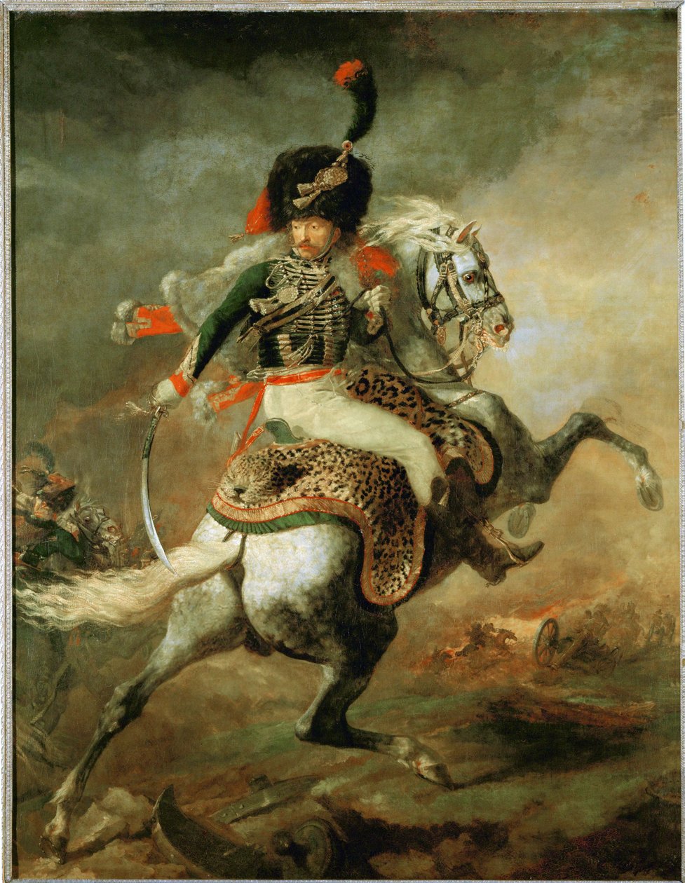 Oficer gwardii cesarskiej na koniu ... autorstwa Theodore Gericault