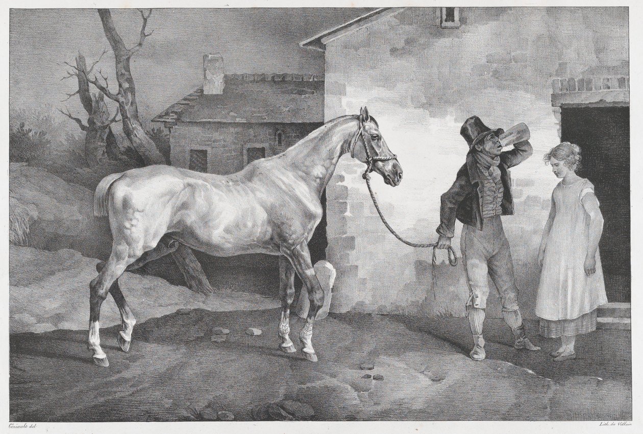 Stary koń przed drzwiami gospody autorstwa Theodore Gericault