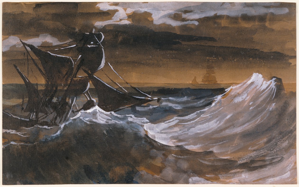Łódź żaglowa na morzu autorstwa Theodore Gericault