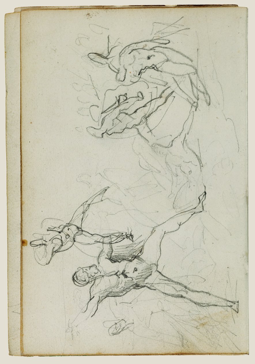 Badania nad nagimi mężczyznami w walce autorstwa Theodore Gericault