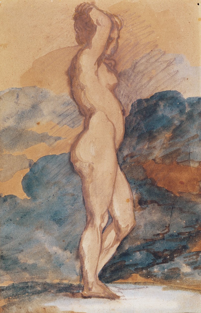 Studium nagiej kobiety autorstwa Theodore Gericault