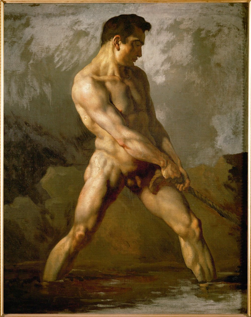 Studium aktu męskiego ... (olej na płótnie) autorstwa Theodore Gericault