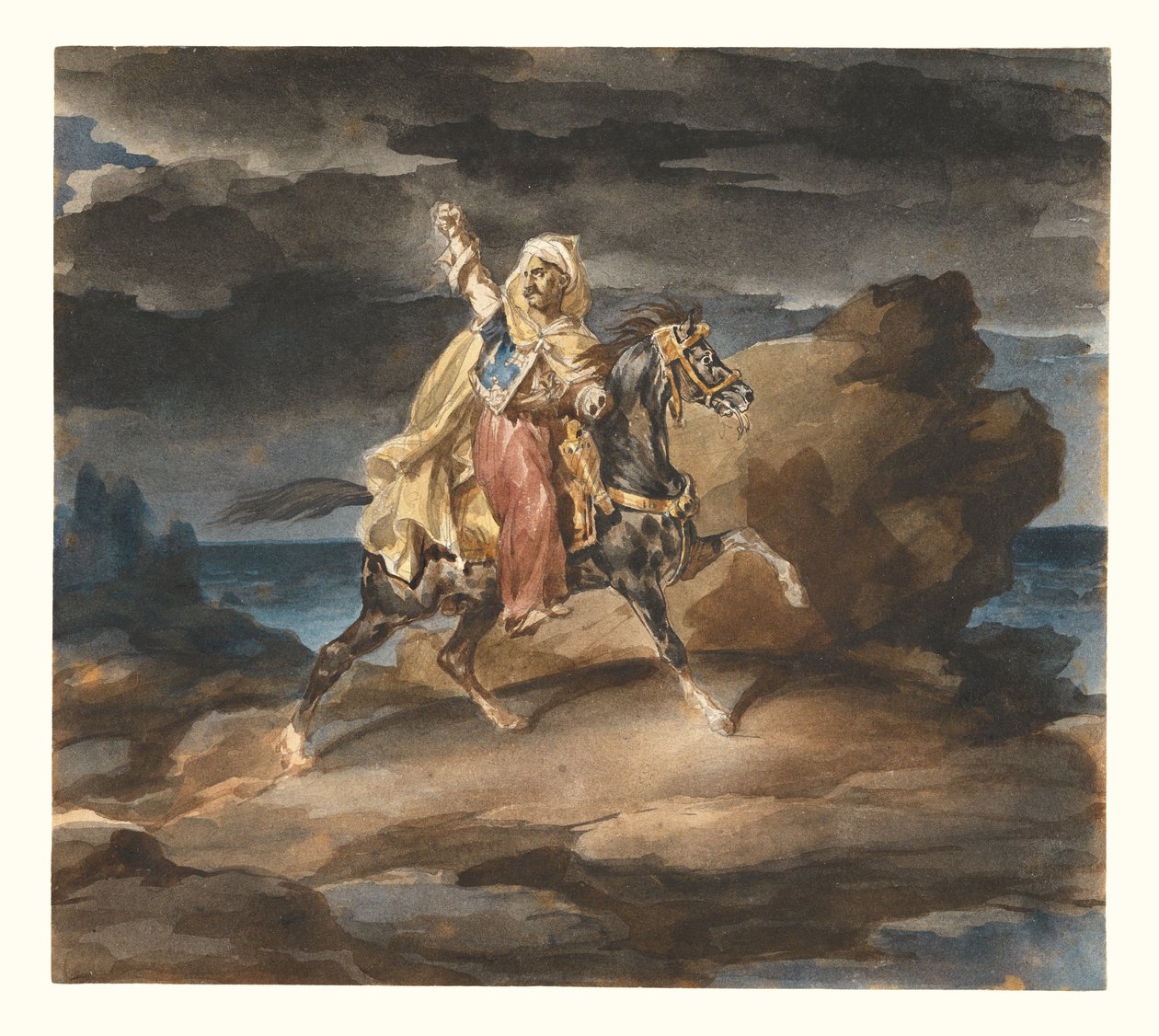 Giaour (opowieść turecka) ok. 1822–23 (akwarela na graficie) autorstwa Theodore Gericault