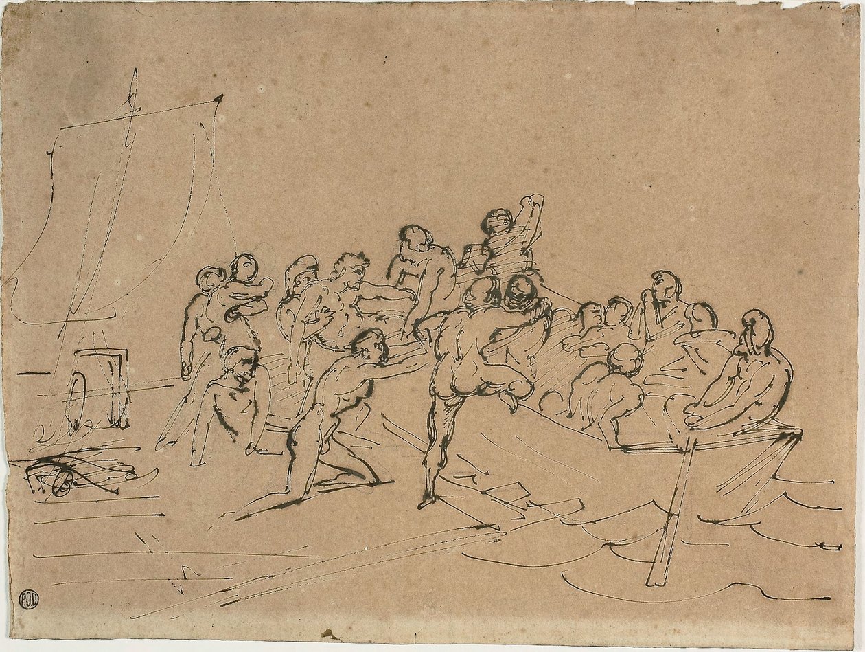 Ratunek ocalałych z tratwy Meduzy autorstwa Theodore Gericault