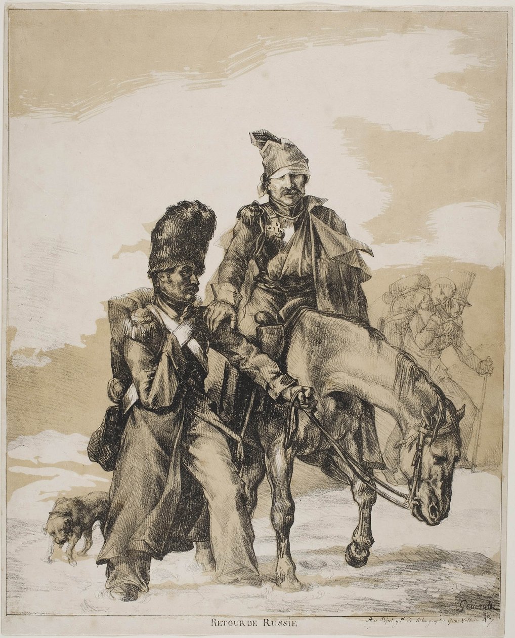 Rekolekcje z Rosji, ok. 1818 autorstwa Theodore Gericault