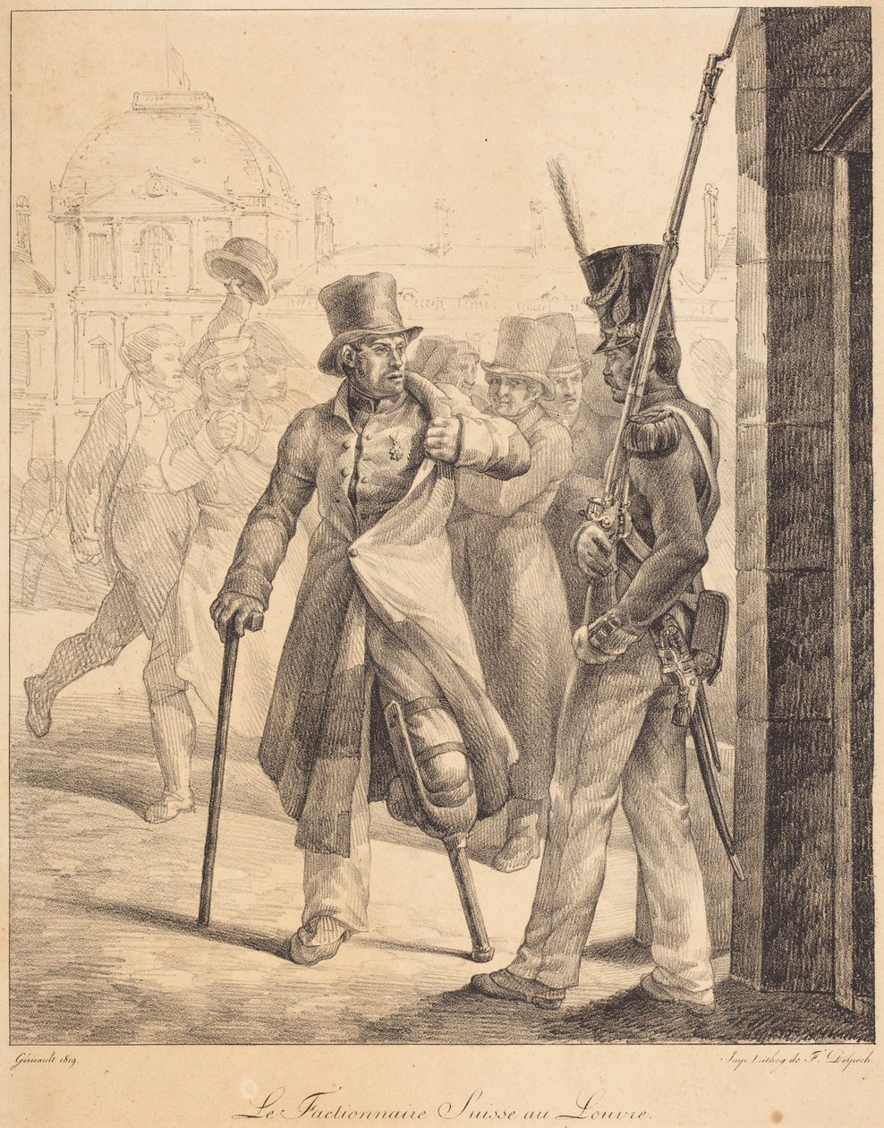 Szwajcarski strażnik w Luwrze (Le factionnaire Suisse au Louvre) autorstwa Theodore Gericault