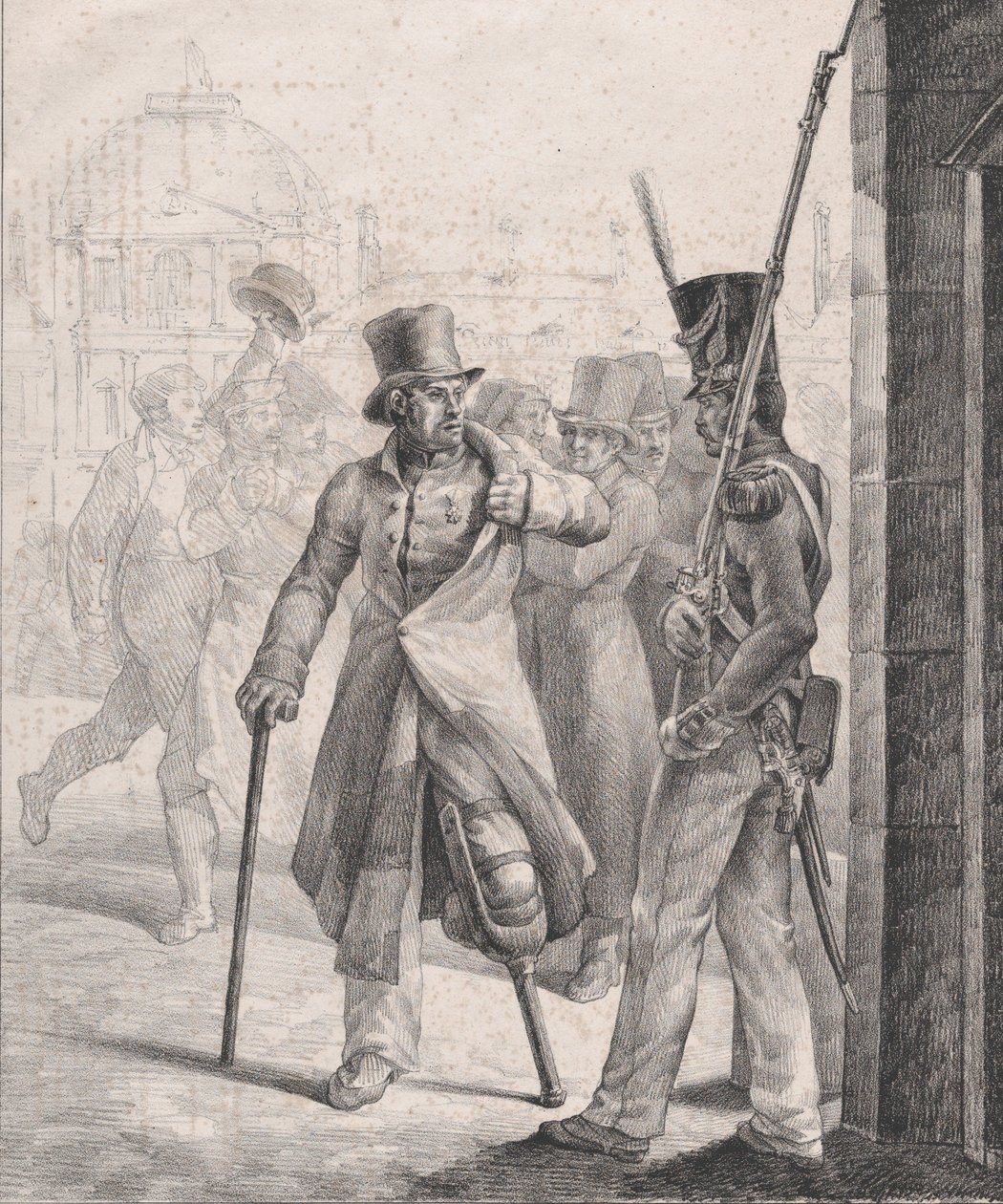 Strażnik szwajcarski w Luwrze, 1819. autorstwa Theodore Gericault
