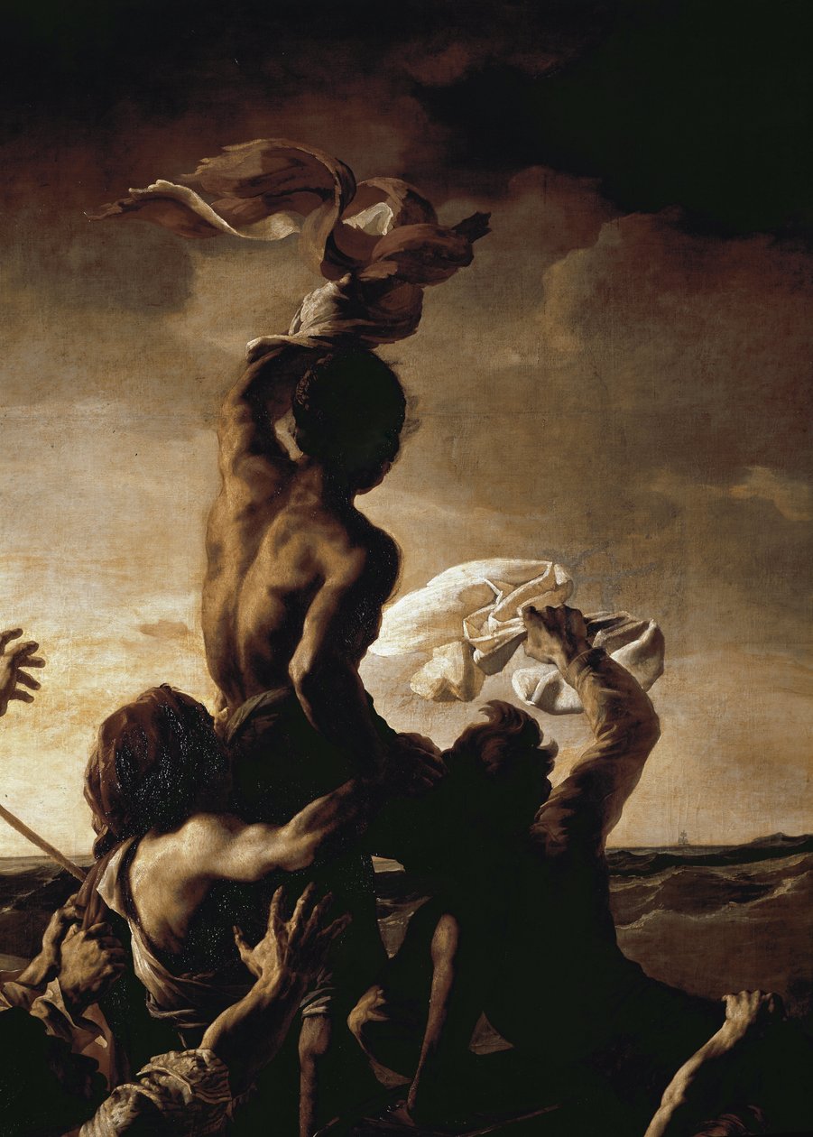 Tratwa Meduzy - Detal (olej na płótnie) autorstwa Theodore Gericault