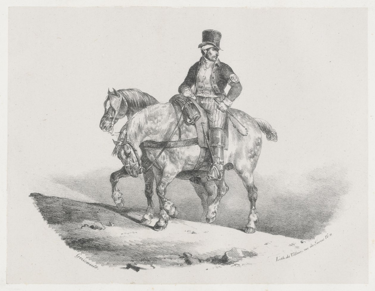 „Postylion” lub „Dwa zaprzęgnięte konie” (A Postilion or The Two Harnessed Horses) autorstwa Theodore Gericault