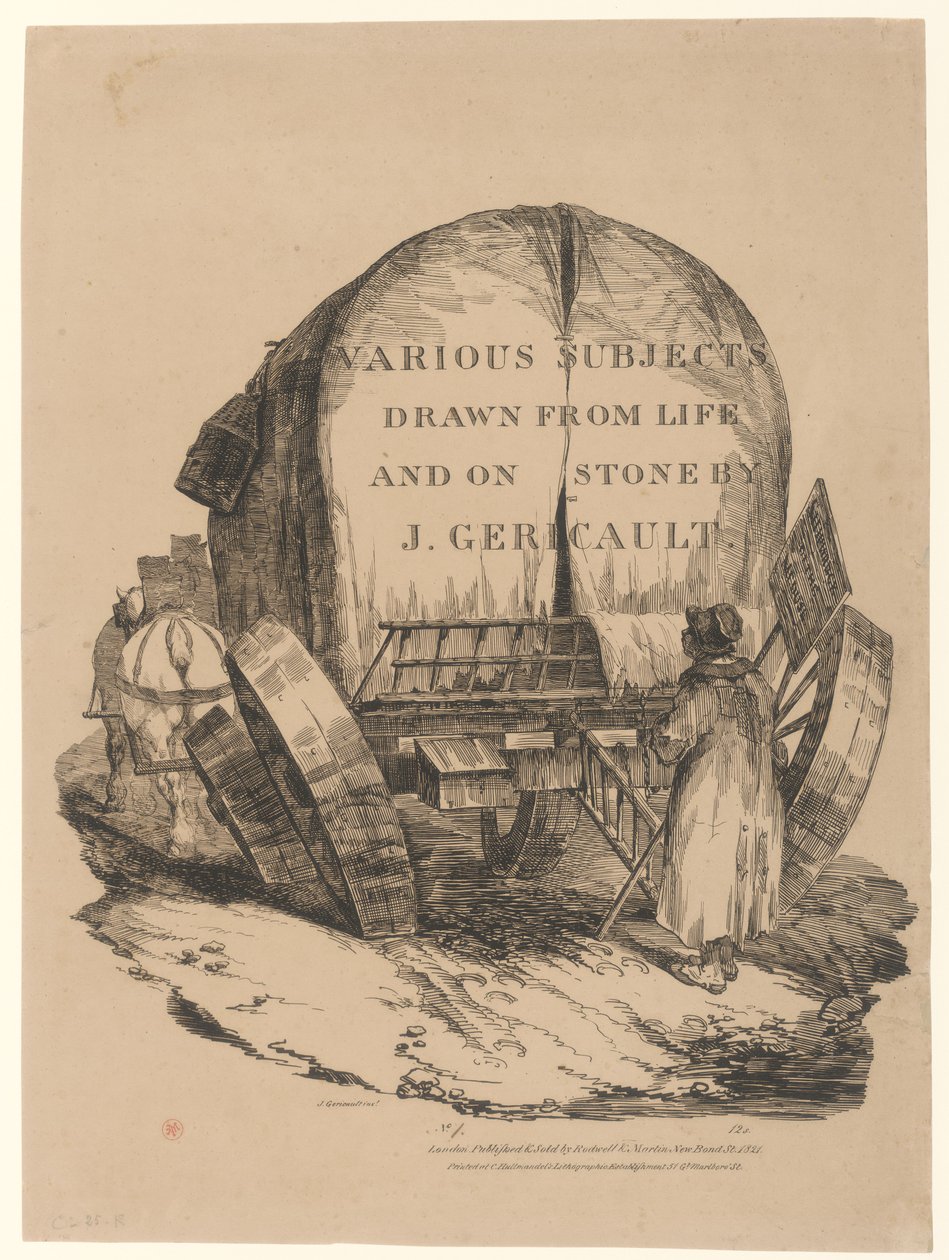 Wóz zaprzęgowy (tytuł angielskiej serii) [A Hitched Wagon or A Horse-Drawn Cart (strona tytułowa angielskiej serii)] autorstwa Theodore Gericault