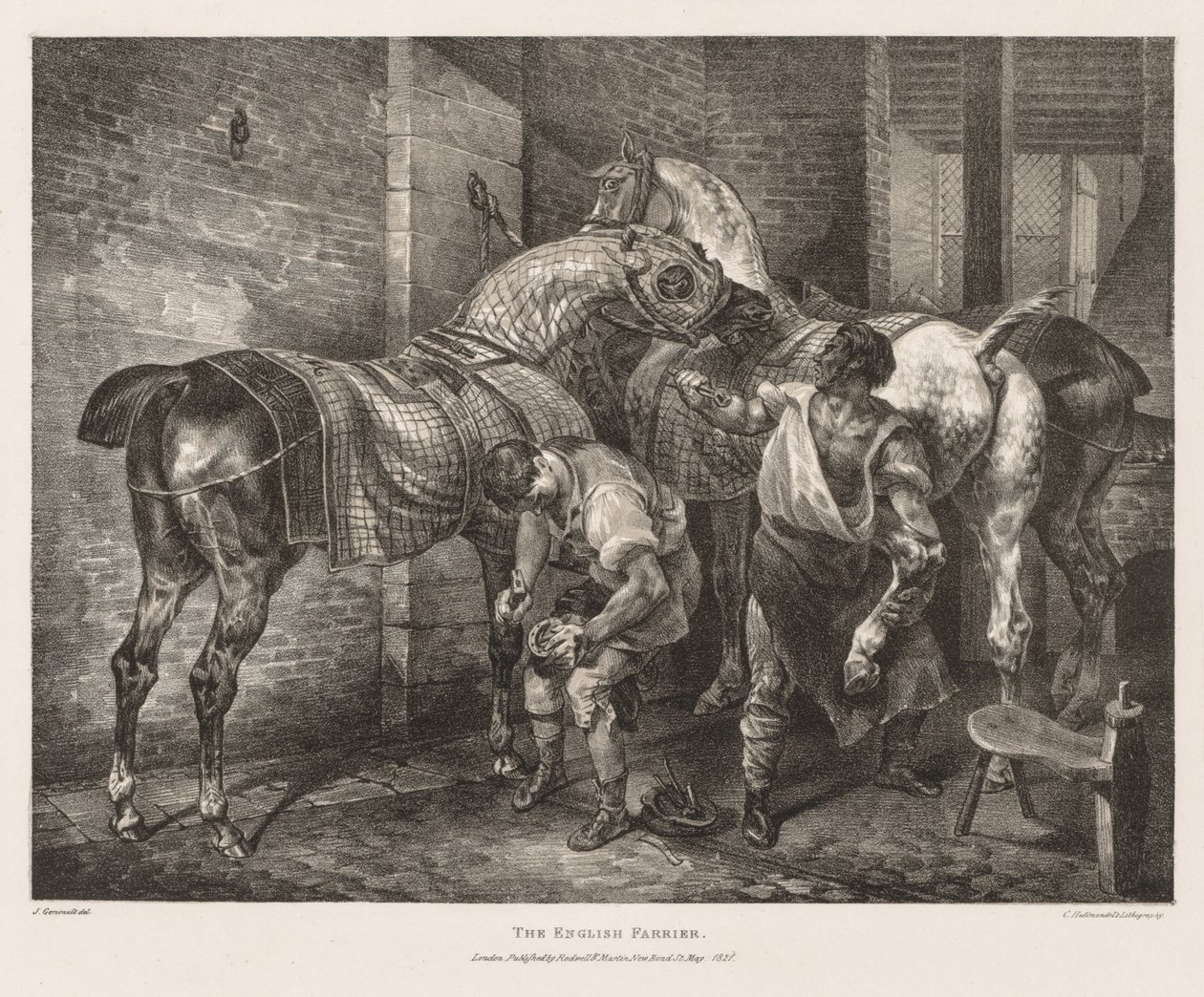 Różne tematy zaczerpnięte z życia i na kamieniu: angielski kowal autorstwa Theodore Gericault