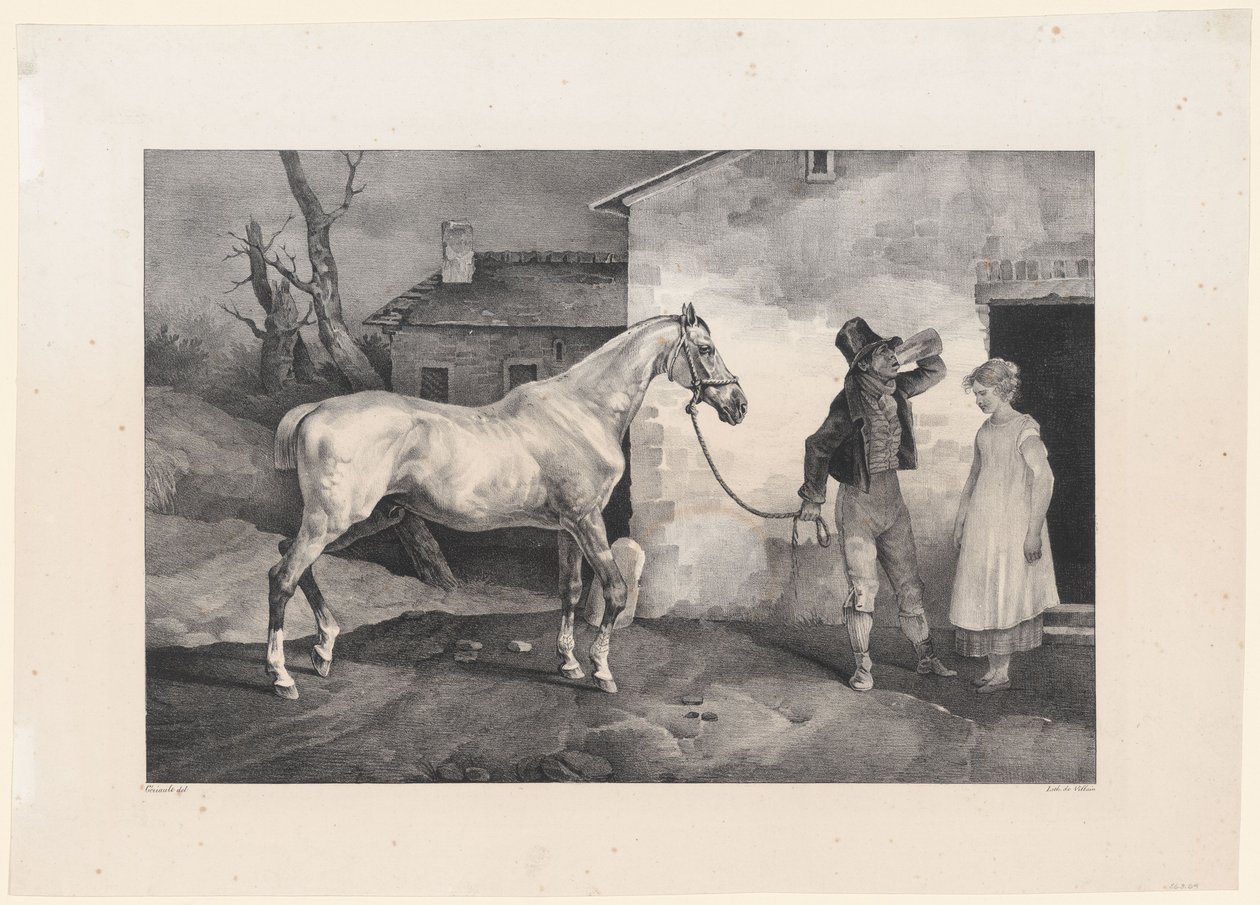 Stary koń przed drzwiami gospody (An Old Horse at the Door of an Inn) autorstwa Theodore Gericault