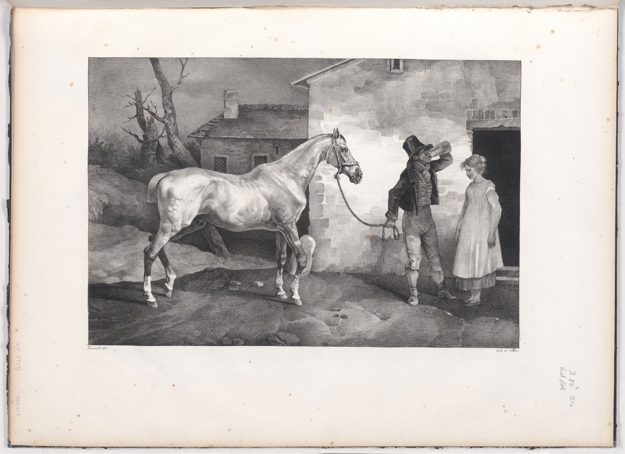Stary koń przed drzwiami gospody (An Old Horse at the Door of an Inn) autorstwa Theodore Gericault
