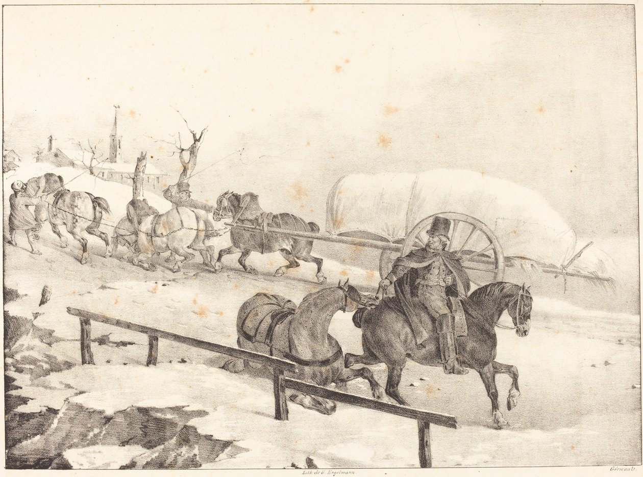 Wózek wspinający się na wzgórze autorstwa Theodore Gericault