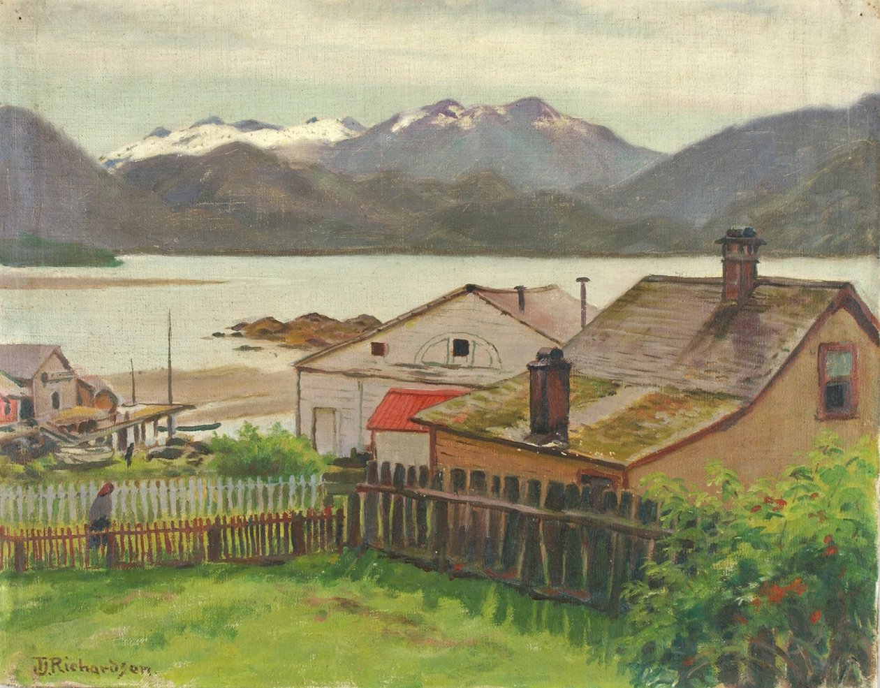 W starej dzielnicy, Sitka, 1900 r. autorstwa Theodore J. Richardson