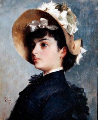 Portret młodej damy autorstwa Theodore Jacques Ralli