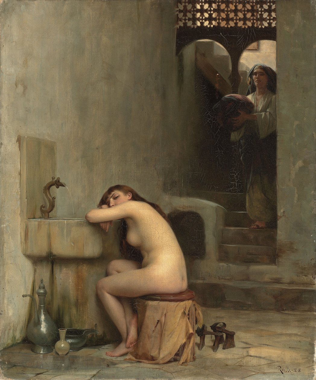 Odpoczynek do kąpieli, 1888 autorstwa Theodore Jacques Ralli