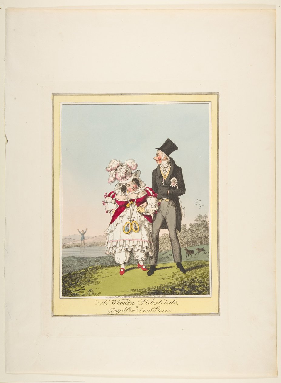 Drewniany zamiennik lub dowolny port podczas burzy, 19 stycznia 1821 r. autorstwa Theodore Lane