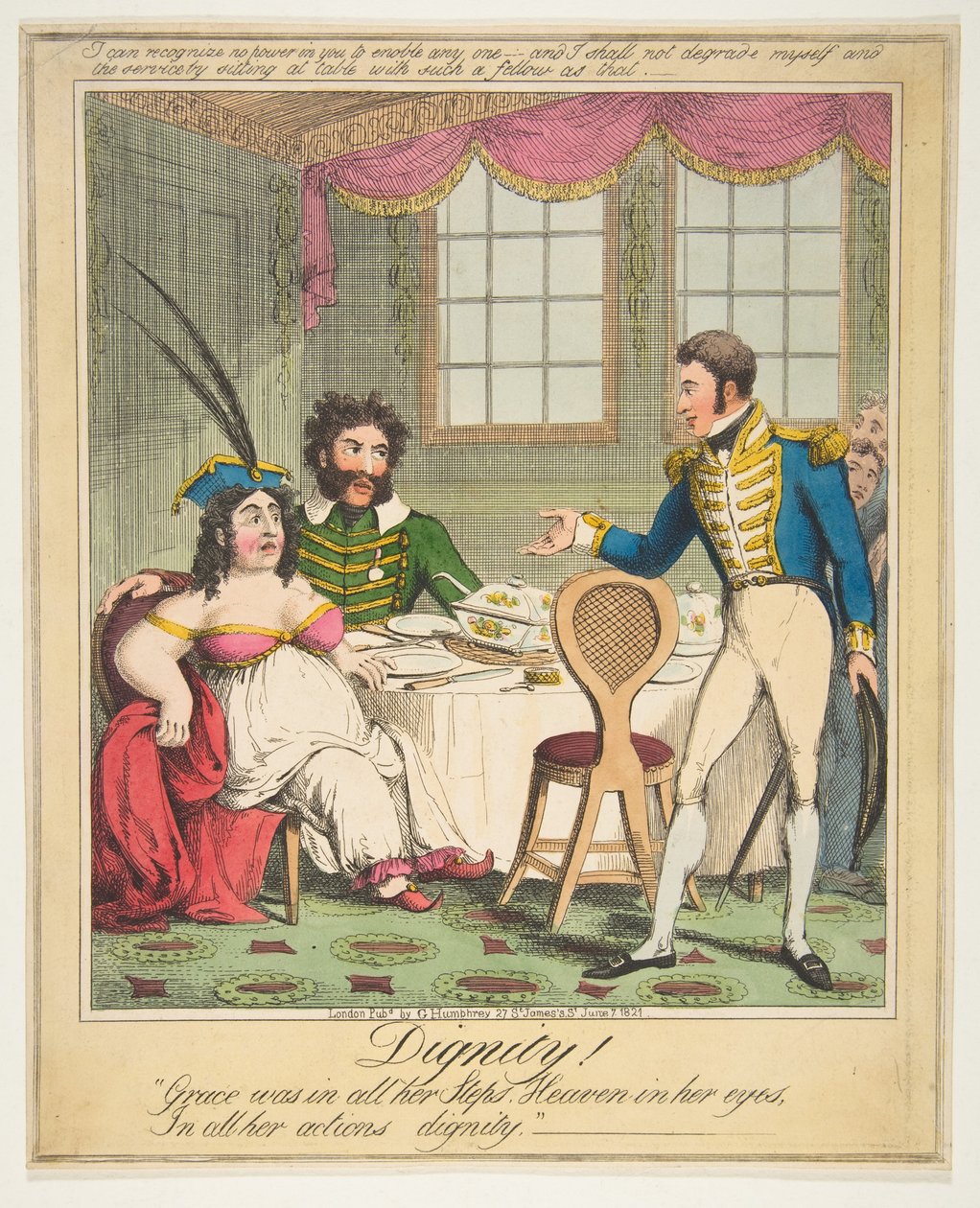Godność! - Grace była we wszystkich swoich krokach. Niebo w jej oczach, We wszystkich czynach..., 21 czerwca 1821 r. autorstwa Theodore Lane