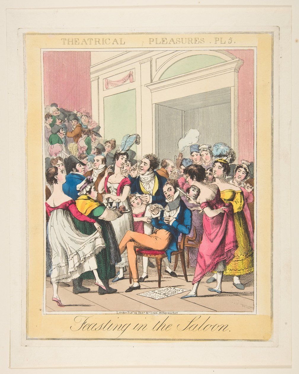Teatralne przyjemności, płyta 5: Uczta w Sali, ok. godz. 1835. autorstwa Theodore Lane