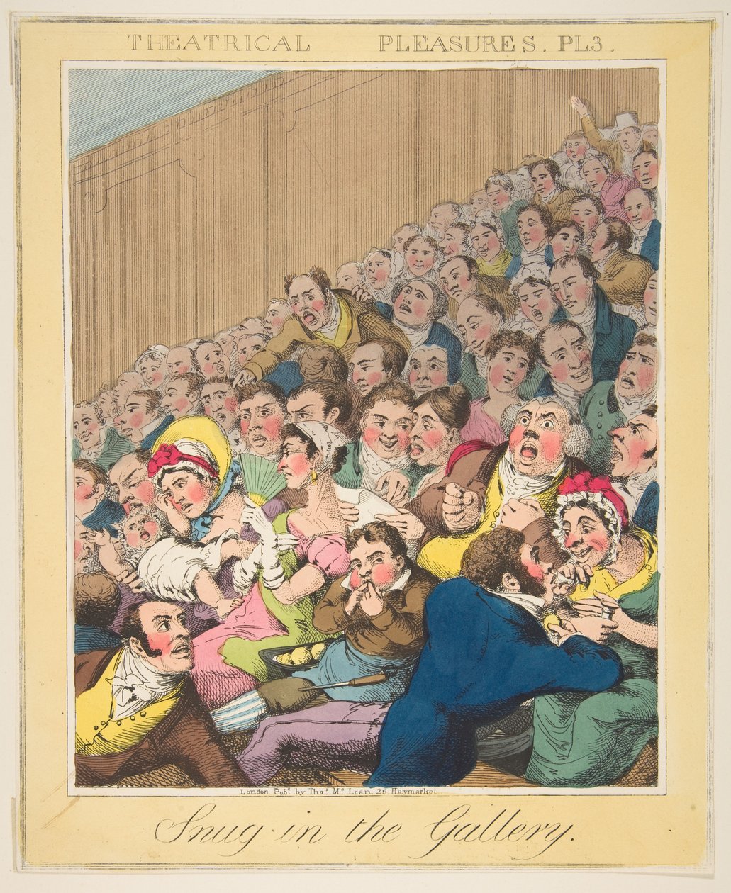 Teatralne przyjemności, Przytulnie w galerii, płyta 3, ca. 1835. autorstwa Theodore Lane