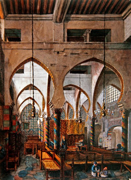 Wnętrze synagogi w Algierze autorstwa Theodore Leblanc
