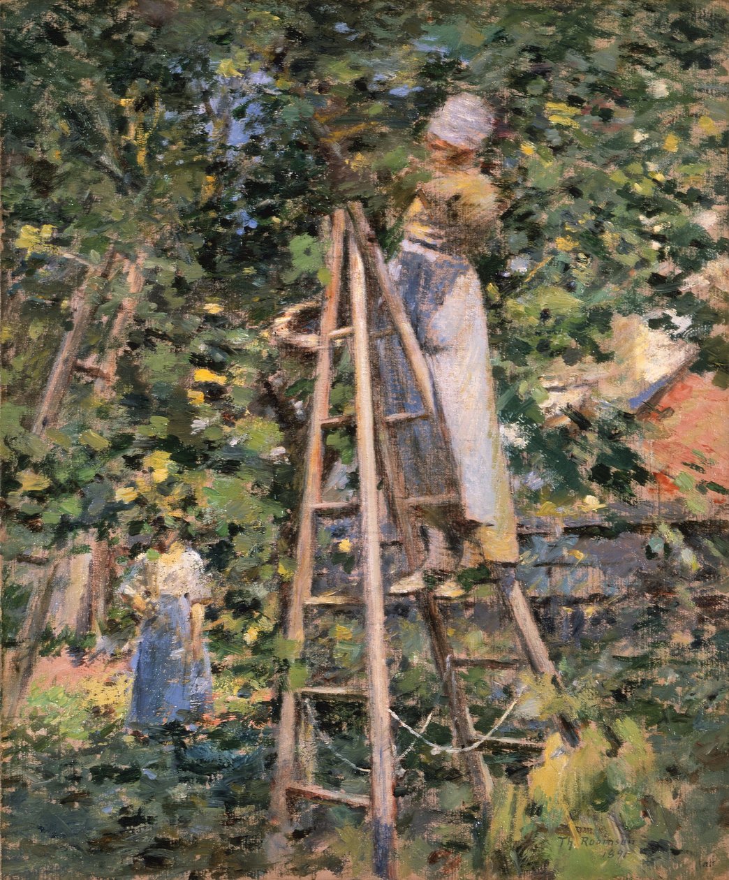 Zbieranie śliwek autorstwa Theodore Robinson
