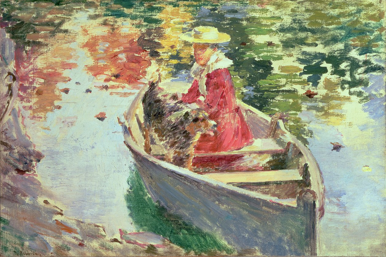 Miss Motes i jej owczarek, 1893 autorstwa Theodore Robinson
