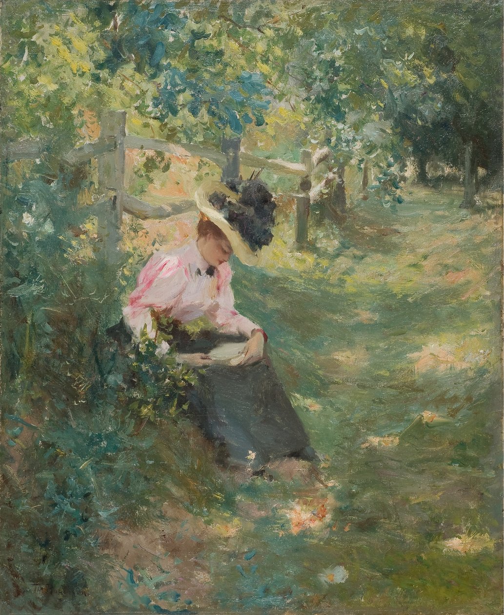 The Lane 1893 (olej na płótnie) autorstwa Theodore Robinson