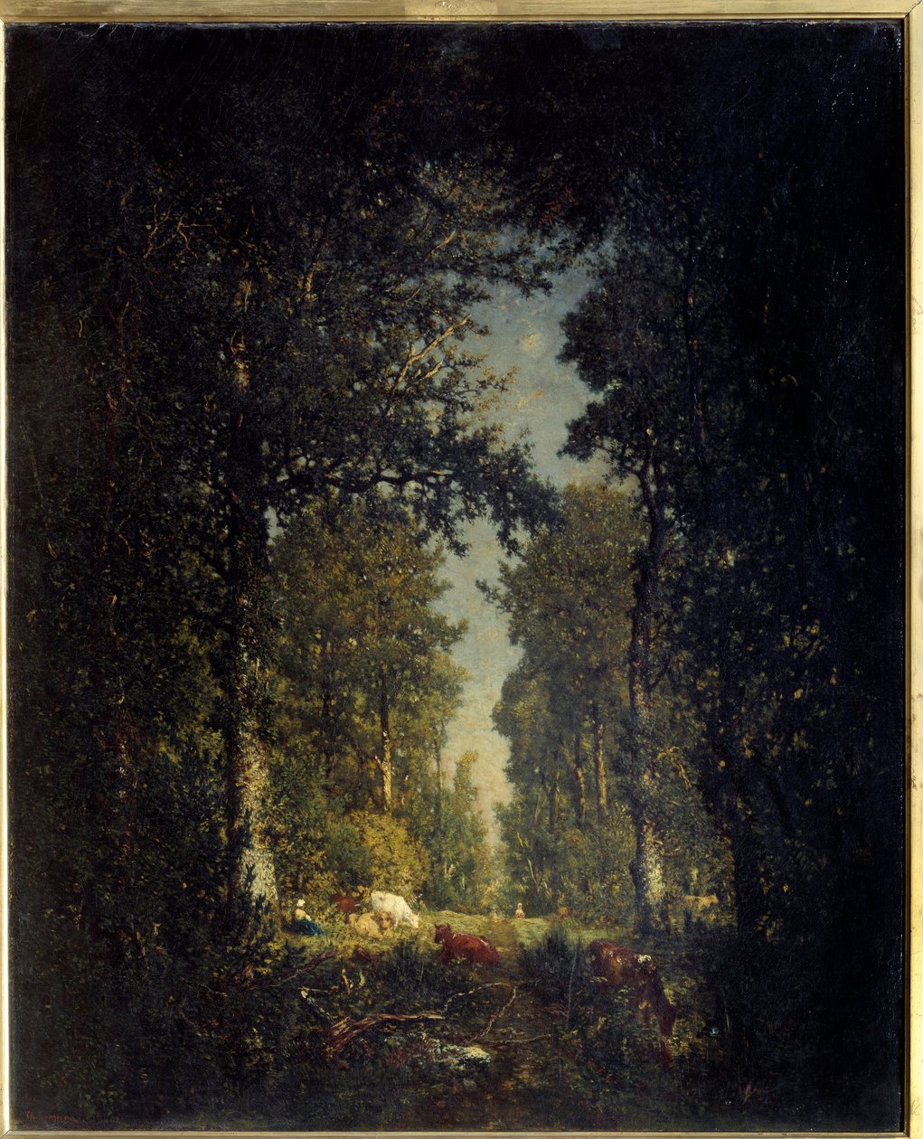 Aleja, las Isle Adam. Obraz Theodore Rousseau (1812-1867) autorstwa Pierre Etienne Theodore Rousseau