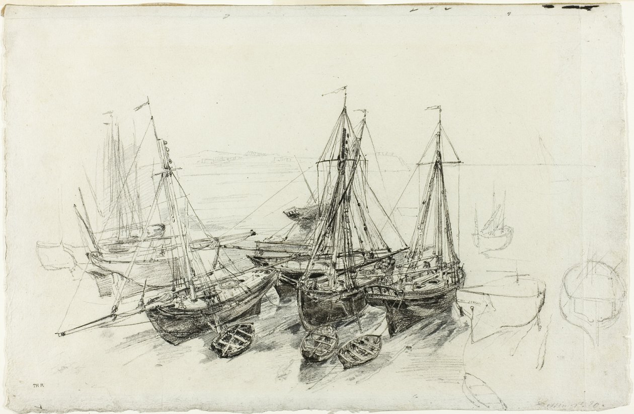 Łodzie rybackie w Granville autorstwa Theodore Rousseau