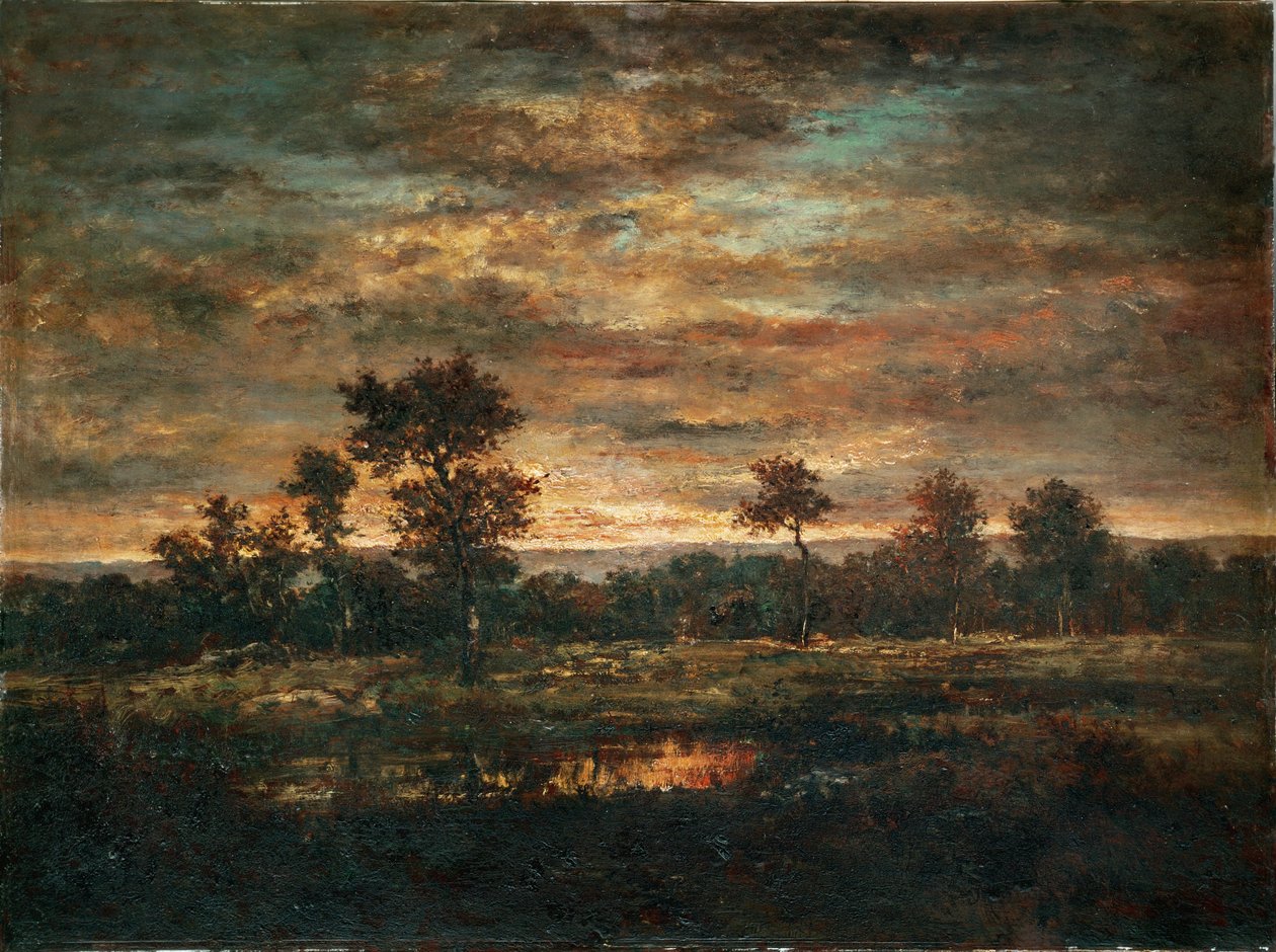 Staw i skraj lasu ... autorstwa Theodore Rousseau